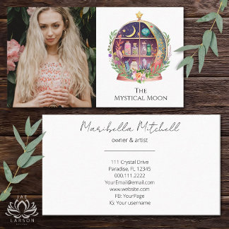 Tarjeta De Visita Aceites esenciales mágicos Apothecary Yoga Boho Fo