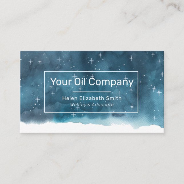 Tarjeta De Visita Aceites esenciales para el paisaje del cielo acuar (Anverso)
