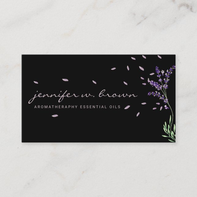 Tarjeta De Visita Aceites esenciales Perfume Lavender Florismo botán (Anverso)