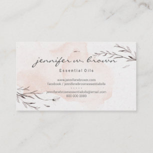 Tarjeta De Visita Aceites Esenciales Personalizados Florales Acuarel