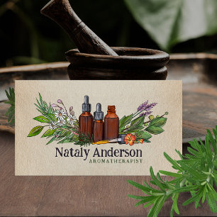 Tarjeta De Visita Aceites y plantas de aromaterapia
