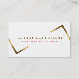 Tarjeta De Visita Acentos mínimos de oro blanco y geométrico