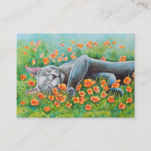 Tarjeta De Visita ACEO de doble cara de gato gris