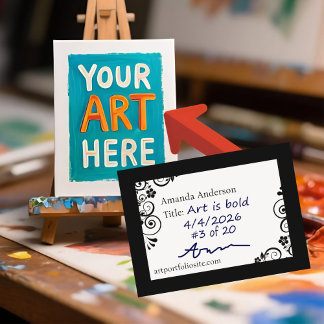 Tarjeta De Visita ACEO Template Elegant Professional Artist ATC Info