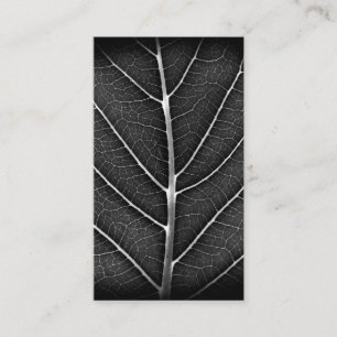Tarjeta De Visita Acercamiento de la hoja brillante en blanco y negr