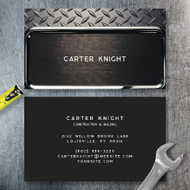 Tarjeta De Visita Acero de placa de diamante negro