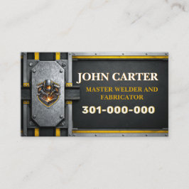 Tarjeta De Visita Acero galvanizado amarillo soldador logotipo perso