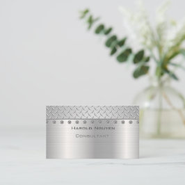 Tarjeta De Visita Acero inoxidable metálico de agarre industrial