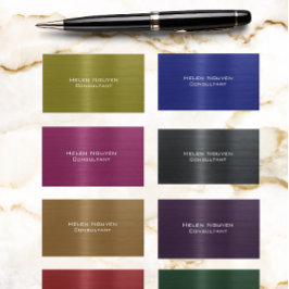 Tarjeta De Visita Acero inoxidable metálico Metalizado cepillado ama