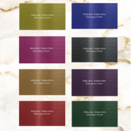 Tarjeta De Visita Acero inoxidable metálico Metalizado cepillado ver