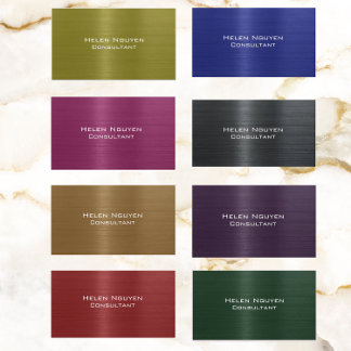 Tarjeta De Visita Acero inoxidable metálico Metalizado cepillado ver