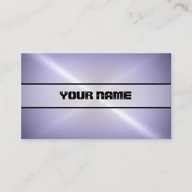 Tarjeta De Visita Acero inoxidable morado brillante Guay Metalizado  (Anverso)