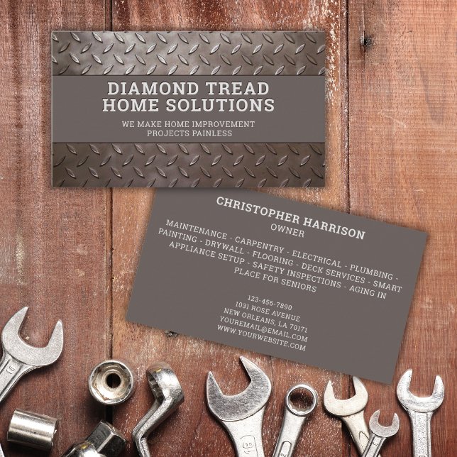 Tarjeta De Visita Acero Metalizado del servicio de reparación de la  (Simply add your business name, services, & contact information. You're ready to impress new clients.)