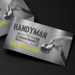 Tarjeta De Visita Acero Metalizado Handyman Professional Big Hammer