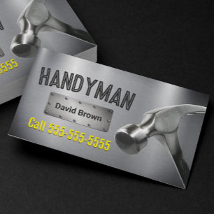 Tarjeta De Visita Acero Metalizado Handyman Professional Big Hammer