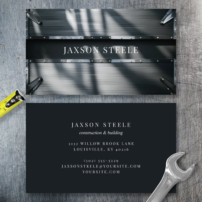 Tarjeta De Visita Acero Sombreado Profesional Industrial (Subido por el creador)