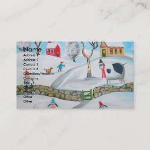 Tarjeta De Visita acobarde el arte popular ingenuo de la escena de