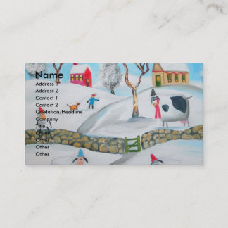 Tarjeta De Visita acobarde el arte popular ingenuo de la escena de