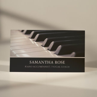 Tarjeta De Visita Acompañante de Claves de Piano entrenador vocal el