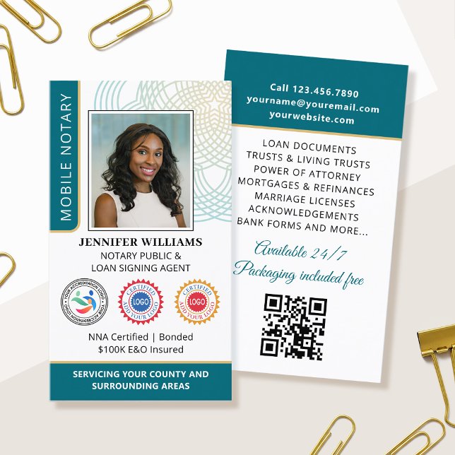 Tarjeta De Visita Acreditación Notario Foto Pública Código QR Verde  (Subido por el creador)