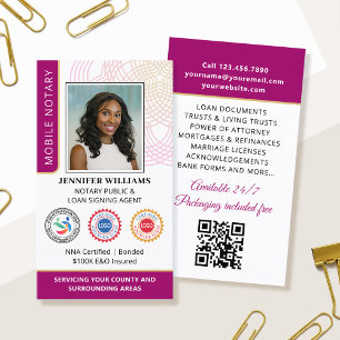 Tarjeta De Visita Acreditación Notario Foto Pública Pluma de Código