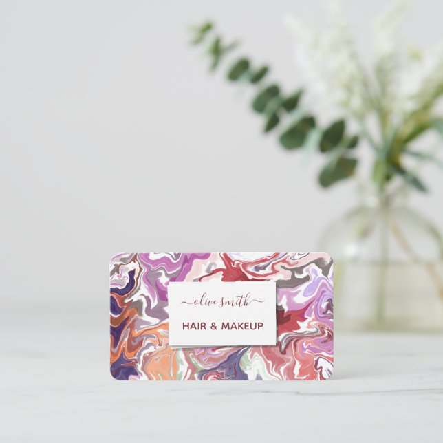 Tarjeta De Visita Acrílico de arte líquido moderno (Anverso de pie)