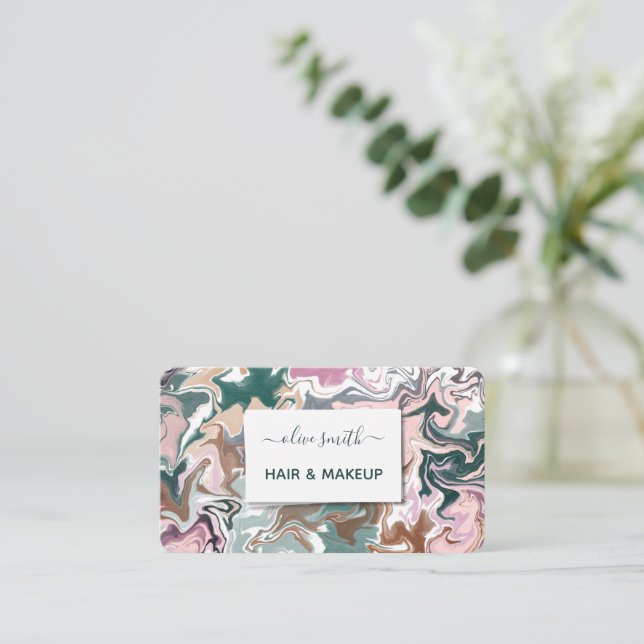 Tarjeta De Visita Acrílico de arte líquido moderno (Anverso de pie)