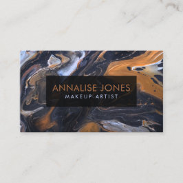 Tarjeta De Visita Acrílico para el Mármol Negro y el Bronce