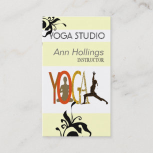 Tarjeta De Visita Actitud floral del árbol del diseño de la yoga d
