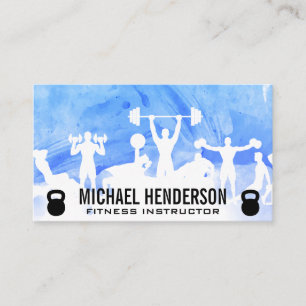 Tarjeta De Visita Actividades de fitness   Kettle Bells   Acuarela