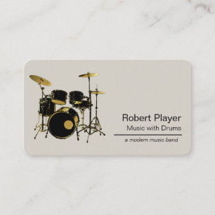 Tarjeta De Visita Acto de percusionista percusionista con juego de t