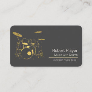 Tarjeta De Visita Acto de percusionista percusionista con juego de t