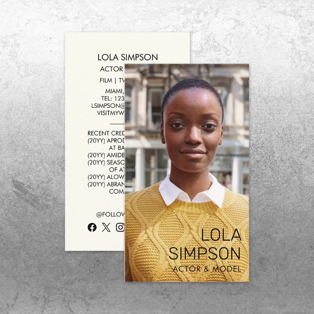 Tarjeta De Visita Actor Modelo Entretenimiento Profesional Foto (Subido por el creador)