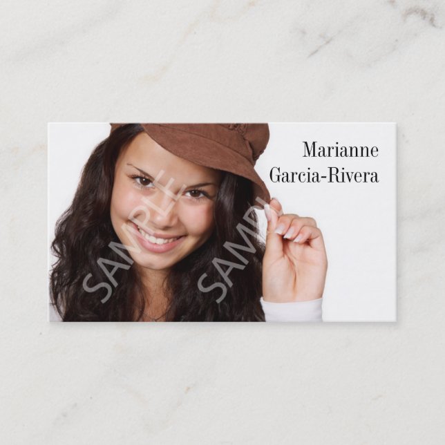 Tarjeta De Visita Actor Subtle Floral Headshot (Anverso)