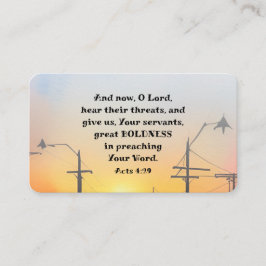Tarjeta De Visita Actos 4:29 O Señor Dar Un Gran Verso De La Biblia
