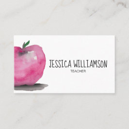Tarjeta De Visita Acuarela APPLE, moderna, docente