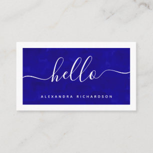 Tarjeta De Visita Acuarela azul intrépida de la frontera y de la