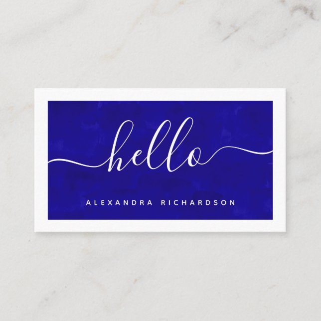 Tarjeta De Visita Acuarela azul intrépida de la frontera y de la (Anverso)