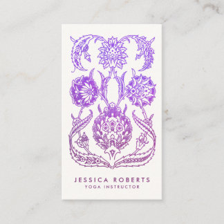 Tarjeta De Visita Acuarela bohemia morada y violeta