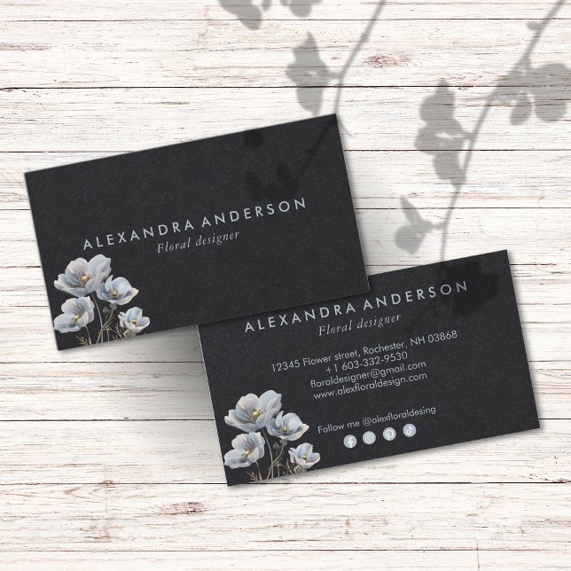 Tarjeta De Visita Acuarela Boho Wildflowers (Boho Wildflowers Watercolor Business Card)