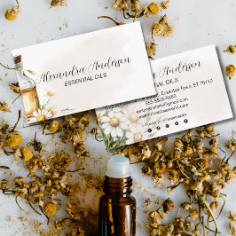 Tarjeta De Visita Acuarela Chamomile Aceites Esenciales Floral
