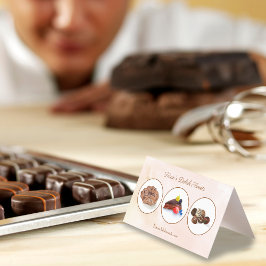 Tarjeta De Visita Acuarela Chocolate postres Panadería Coche de nego