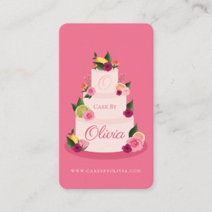 Tarjeta De Visita Acuarela Citus Floral 3 plantas Pastelería