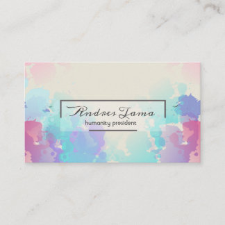 Tarjeta De Visita Acuarela colorida profesional del movimiento del
