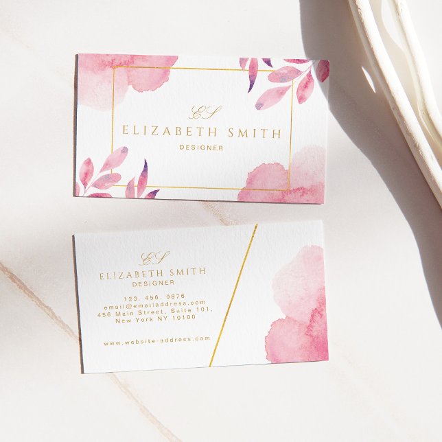 Tarjeta De Visita Acuarela Coral Peach moderna (Subido por el creador)