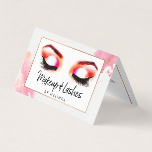 Tarjeta De Visita Acuarela Creativa Ojos Maquillaje/Láceas Aftercare