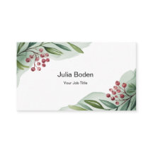 Acuarela de bayas y ramas en dos tonos