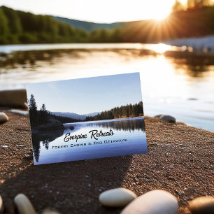 Tarjeta De Visita Acuarela de bosque de pinos Tu foto Paisaje