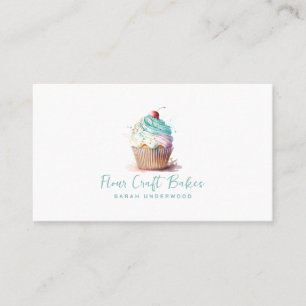 Tarjeta De Visita Acuarela de color pastel logotipo Baker Bakery Pas