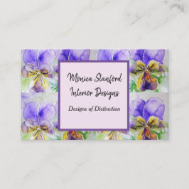 Tarjeta de visita acuarela de color violeta púrpur